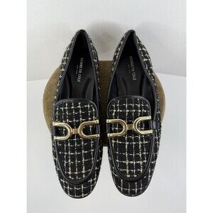 Kenneth Cole New York Womens Linda Bit Black Grey Loafers 9.5 Medium New No Box
